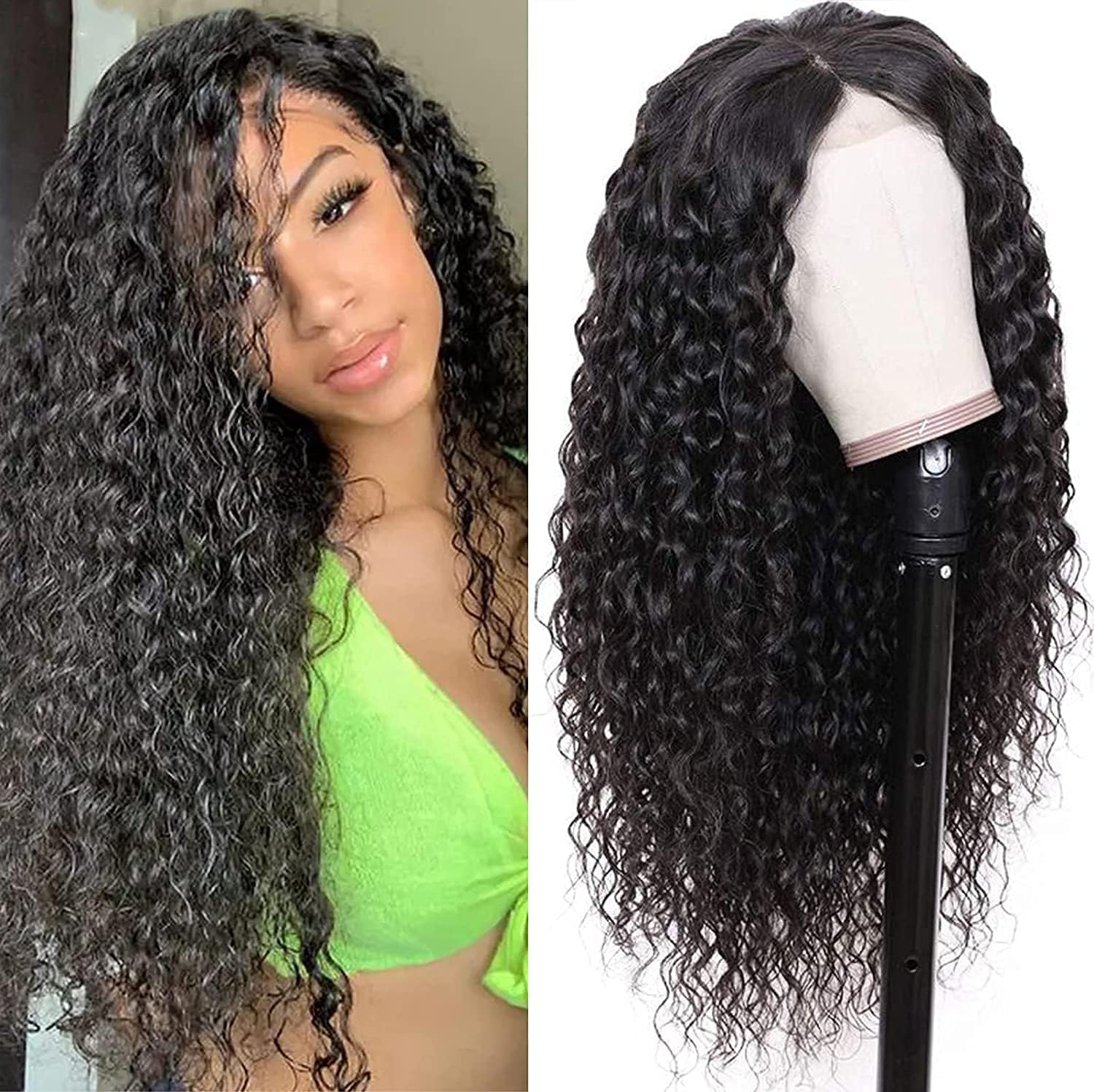TOOCCI 13" X 4" X1" Lace Frontal Wigs Cap Perruque Bresilienne Lace Wig Human Ha